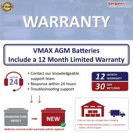 VMAX V30-800 12V 30AH AGM Deep Cycle Battery for MotorGuide R3-30 30lbs Trolling