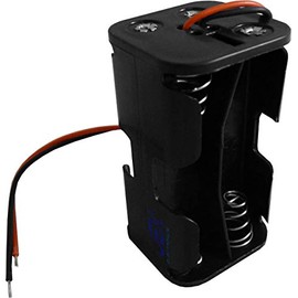 Jex Electronics Four/Quad/4X AA DIY Battery Holder Case Box Base 6V Volt PCB Mount with Bare Wire Ends