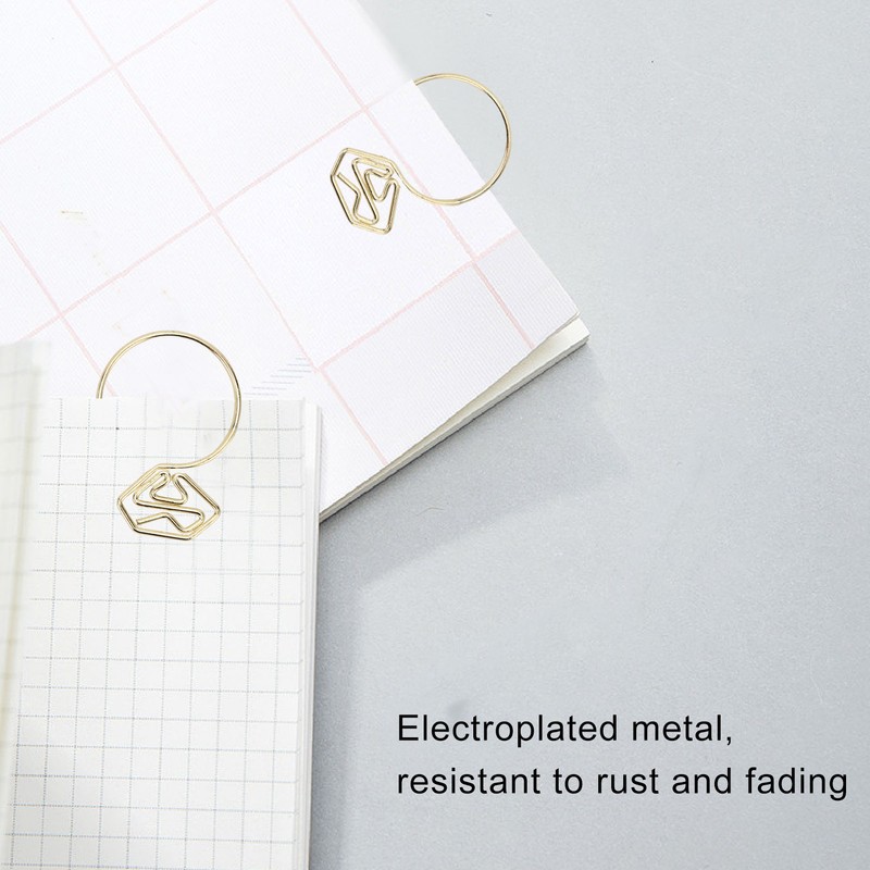 100Pcs Cute Paper Clips Ring Style Anti Slip Sturdy Electroplated