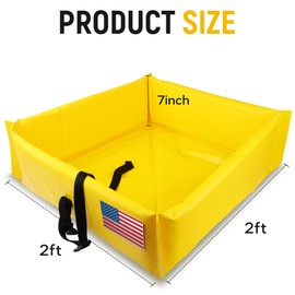 NEWPO Folding Duck Pond, Portable Spill Containment,Secondary Containment Berm, Mini Berm PVC Mini Spill Berm 2'X2'