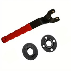 Universal Angle Grinder Spanner Key with Flange Nuts, Angle Grinder Adjustable Spanner, Key with Plastics Non-Slip Handle for Angle Grinders (Red)