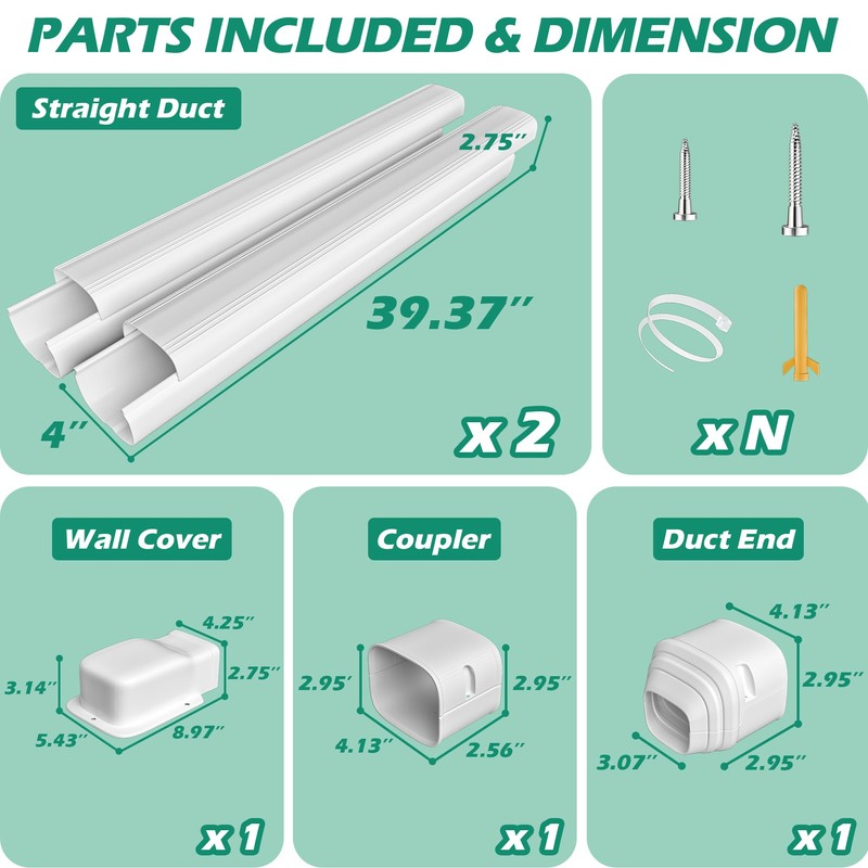 TAKTOPEAK Mini Split Line Cover: 4'' 7.5 Ft Line Hide