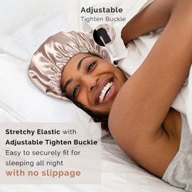 YANIBEST YANIBEST Satin Bonnet for Sleeping, Hair Bonnets for Women and Men, Double Layer Ajustable Silky Bonnet for Curly Braids Hair