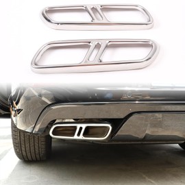 Heutamo Exhaust Muffler Tail Pipe Trim Cover Compatible with Land Rover Range Rover Sport 2023 2024, Stainless Steel Rear Exhaust Pipe Cover Trim (Silver)