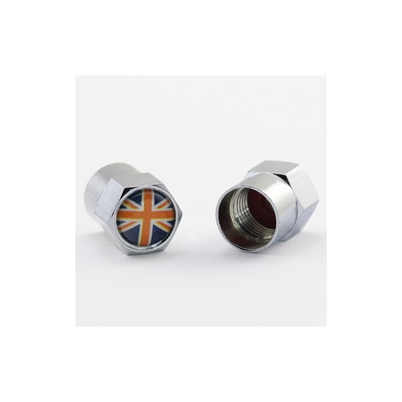 Mini Union Jack Metal Chrome Tyre Valve Dust Cap