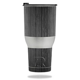 MightySkins Skin Compatible with RTIC Tumbler 40 oz. (2017) - Black Wood | Protective, Durable, and Unique Vinyl Decal wrap Cover | Easy to Apply, Remove, and Change Styles | Made in The USA