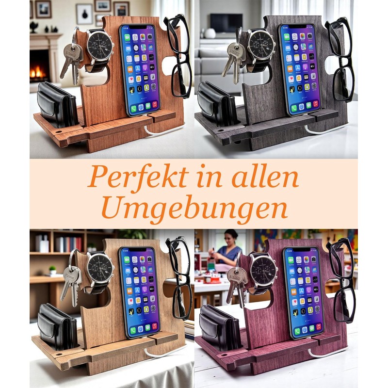 Docking Station Holz personalisiert – Männer Geschenk zum Geburtstag –