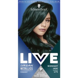 Schwarzkopf LIVE Urban Metallics Vibrant, Long Lasting, Permanent Green Hair Dye, Infused With Coconut Oil Shiny Hair, Midnight Jade U75