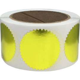 Veltec 2” Glossy Self-Adhesive Foil Seal Labels for Certificates, Notary Seals, Embossing Seals, Awards, Corporate Seals, 250 Stickers (Gold)