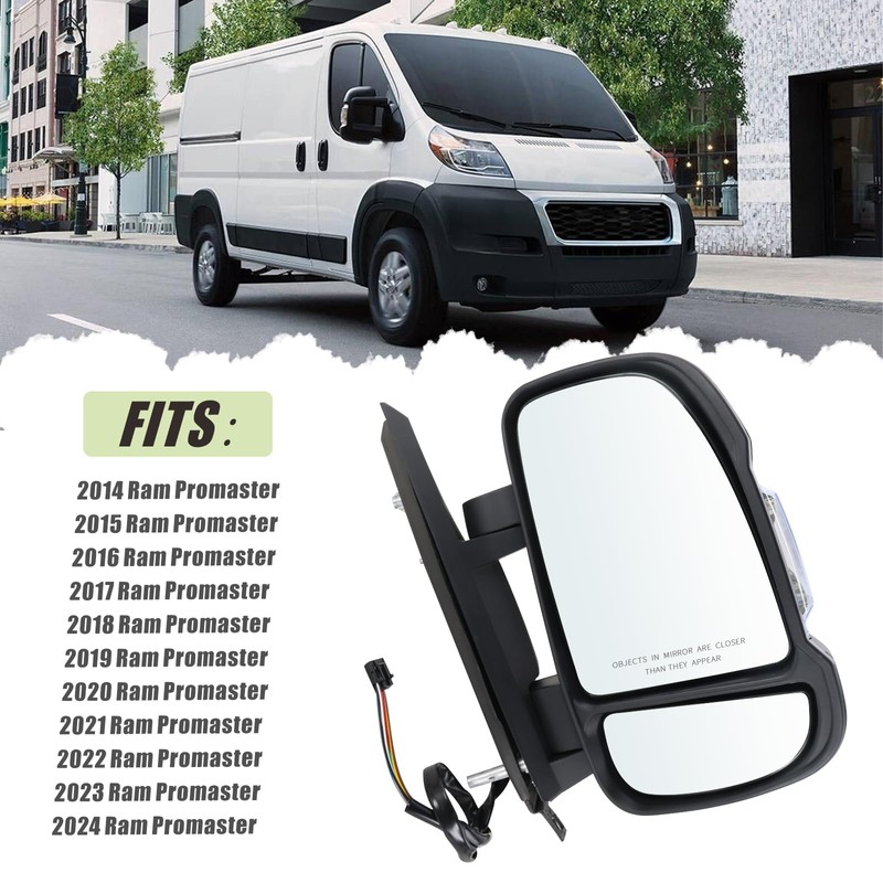 Lqito Right Passenger Side Mirror Compatible with 2014-2026 Ram Promaster