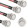 STARELO 5pcs 12mm Momentary Push Button Switch Silver Shell with