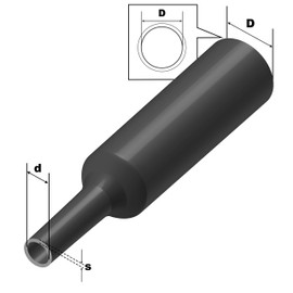 Heat Shrink Tube 3:1 Black Various Diameters and lengths of ISOLATECH
