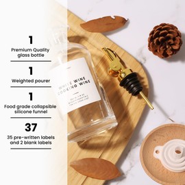 Molimoli Olive Oil Dispenser Bottle for Kitchen, Oil Dispenser w. Weighted Pourer, Glass Bottle Dispenser for Kitchen, Olive Oil Cruet, Glass Olive Oil Bottle | 350ml, Set of 1