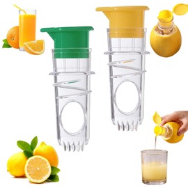 2-Pack Screw Top Manual Lemon Squeezer - Compact Handheld Juicer for Lemons, Limes, and Oranges - Portable Citrus Press with Lid for Cooking, Seasoning, and Cocktails