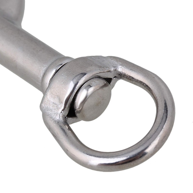 BQLZR 70mm Silver 304 Stainless Steel Swivel-Eye Bolt Snap Hook
