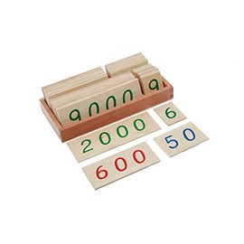 Adena Montessori Materials-Small Wooden Number Cards with Box (1-9000)