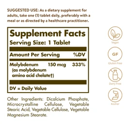 Solgar – Chelated Molybdenum, 100 Tablets