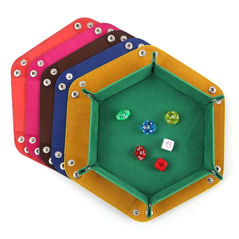 Hexagon Dice Rolling Tray for D&D and RPG Games –
