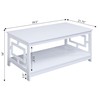 Town Square Coffee Table with Shelf, White