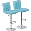 SEGAWE Blue Square PU Leather Adjustable Bar Stools Counter Height