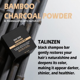 TALINZEN Black soap for Gray Hair Black Shampoo Bar for Hair Darkening & Volumizing Reverse Bar for Men and Women Normal to Oily Hair 2pc