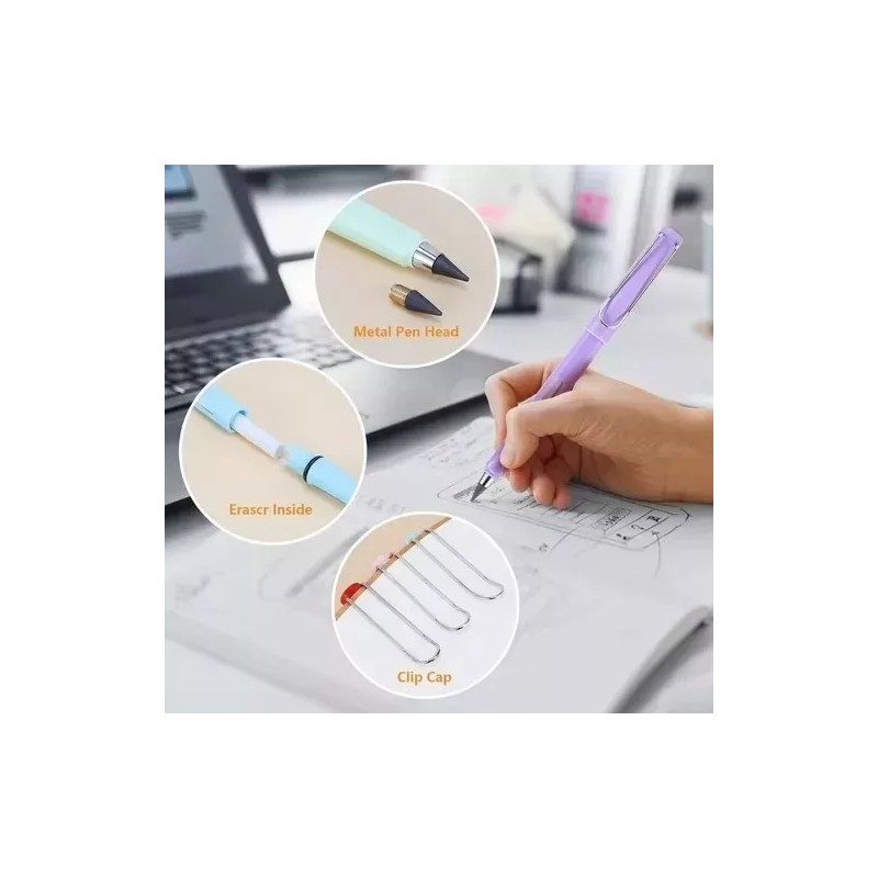 Innovaciones Pack 25 Lápices Infinitos Tornasol Magico Con Borrador