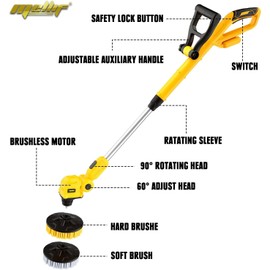 Mellif Cordless Spin Scrubber Telescopic Handle For Dewalt 20V Battery Tool Only