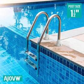 1 1/2" Pool Ladder Flange, Cast Aluminum Pool Deck Anchor Flange, 2 Pack