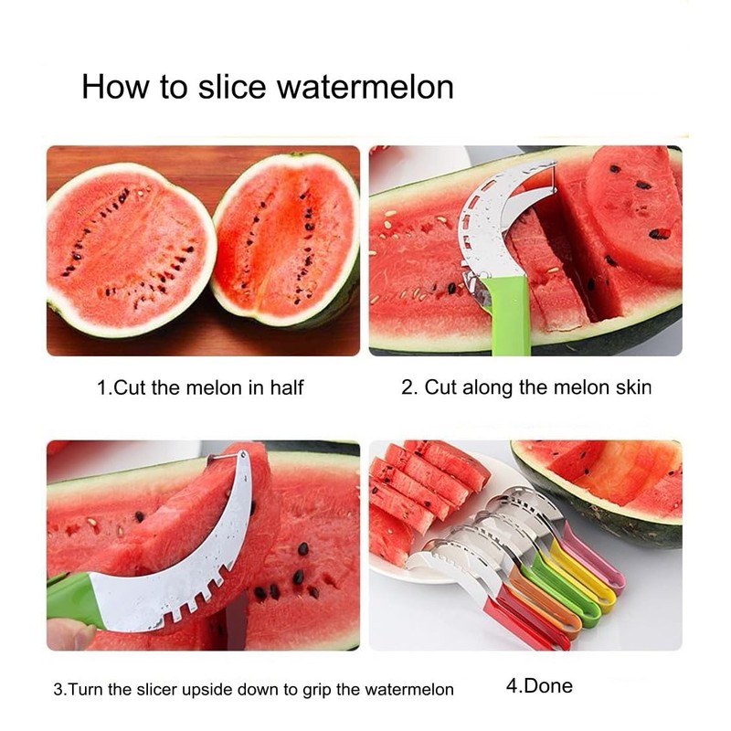 Stainless Steel Watermelon Cutter, Sharp Blade Knife Kitchen Tool Fruit
