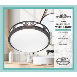 Good Housekeeping 83002 Roman Decorative 110 CFM 3.0 Sones Bathroom Ventilation Exhaust Fan with Light & Night-Light, Imperial Bronze