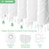 Dynamene 80 Inches Long Shower Curtain, Boho Tufted Geometric Striped