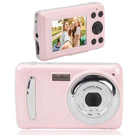 16MP Digital Camera 16X Zoom 1080P HD Video Recording Multi Axis Stabilization, Versatile Applications for Outdoor Travel and Social Gatherings (Pink)