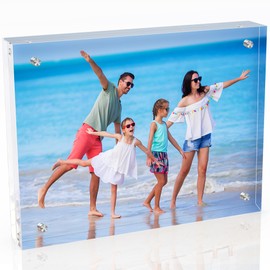 laapee 8x10 Inches Acrylic Picture Frames 1 Pack, Double Sided Magnetic Photo Frames,Free Standing on Desk or Table Clear Picture Frames