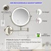 Rechargeable Wall Mounted Makeup Mirror with Lights, 8 Inch Double-Sided