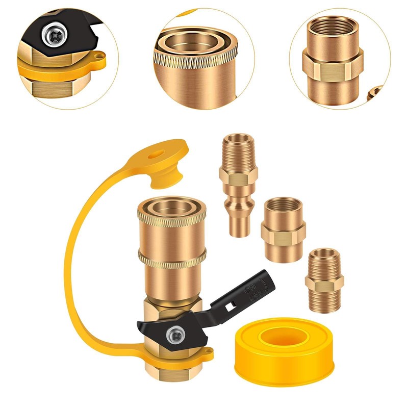 Milageto Propane Quick Connect Adapter Kit Replacement, for Propane Hose