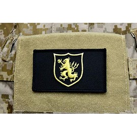 NSWDG Gold Squadron Lion Shield Patch Black & Gold DEVGRU Seal Team 6 Hook and Loop Backing