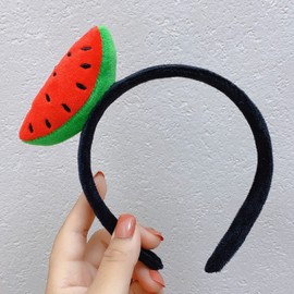 She's Shining Women Red Watermelon Headband Hairband Lovely Fruit Hair Ornament Funny Black Headdress