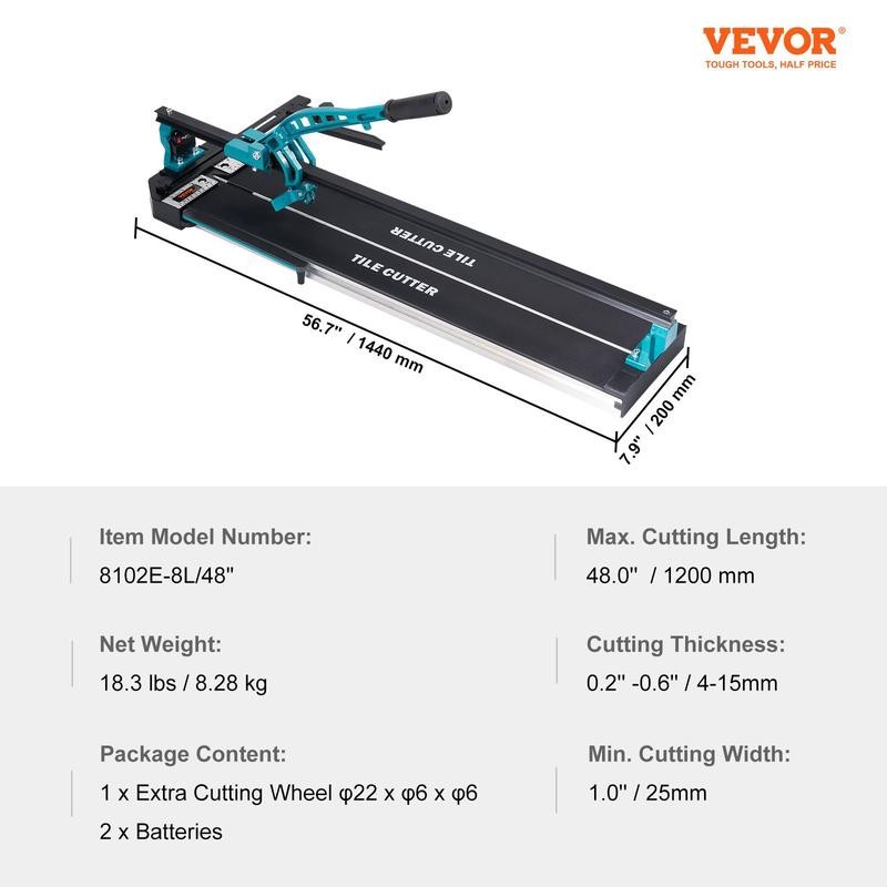 VEVOR Tile Cutter, 48 Inch Manual Tile Cutter, Tile Cutter