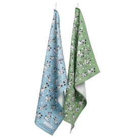 Puckator Poly Cotton Set of 2 Asterix Tea Towels Idefix (Dogmatix) - Tea Towels For New House Home Kitchen Household Essentials Cloth Must Haves Catering Stuff - T Towels Teatowel Fashion Gabdets New