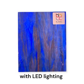 Wissmach Stained Glass Sheet and Mosai Glass: Blue w/Streaks of Purple & White Opal (8"x6"-1 Sheet) by BiNARi Glass Studio