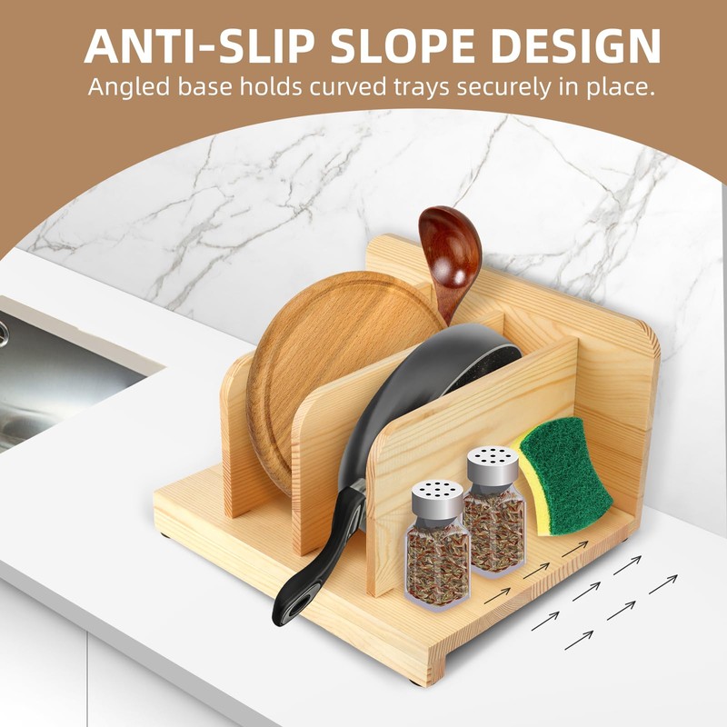 Racgrul Tray Dividers for Kitchen Cabinets, Cabinet Dividers with Sloped