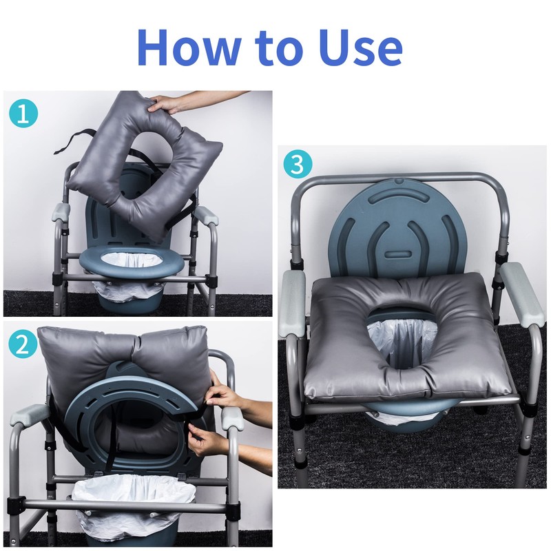 Bedside Commode Seat Cushion, Commode Padded Seat for Elderly, Soft