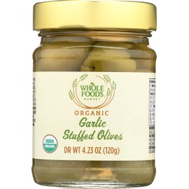 Whole Foods Market, Organic Garlic Stuffed Olives, 4.23 oz