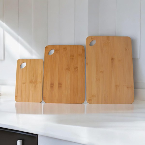 Deconox 3 Boy Bambu Kesme Tahtası Seti, Bambu Kesim Tahtası,