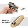 GripKeyShell Black Key Fob Cover with Keychain, 4‑Button Soft TPU