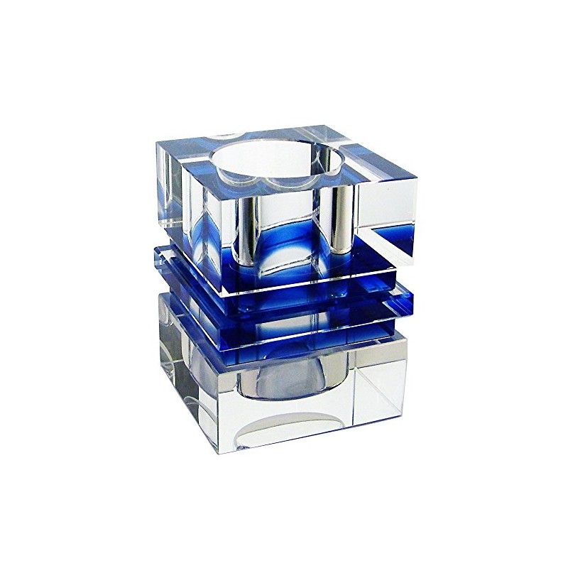 Amlong Crystal Desktop Collection Crystal Pen Holder, Blue