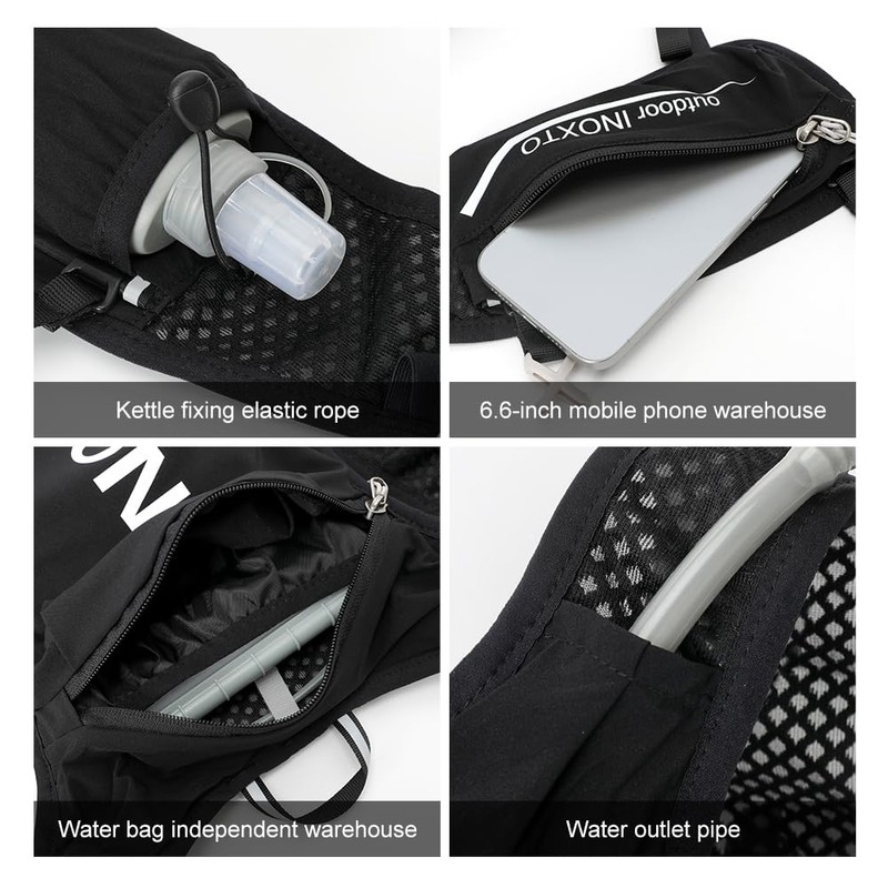 INOXTO Running Backpack, 5-liter lightweight hydration bag for outdoor hiking