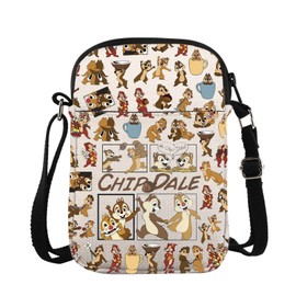 Cartoon Merchandise Crossbody Bag Chip Dale Lovers Carry On Bag WDW Squirrel Gift Magic Kingdom Gift Family Vacation Gift (CA-FullChipDaleCrossS)