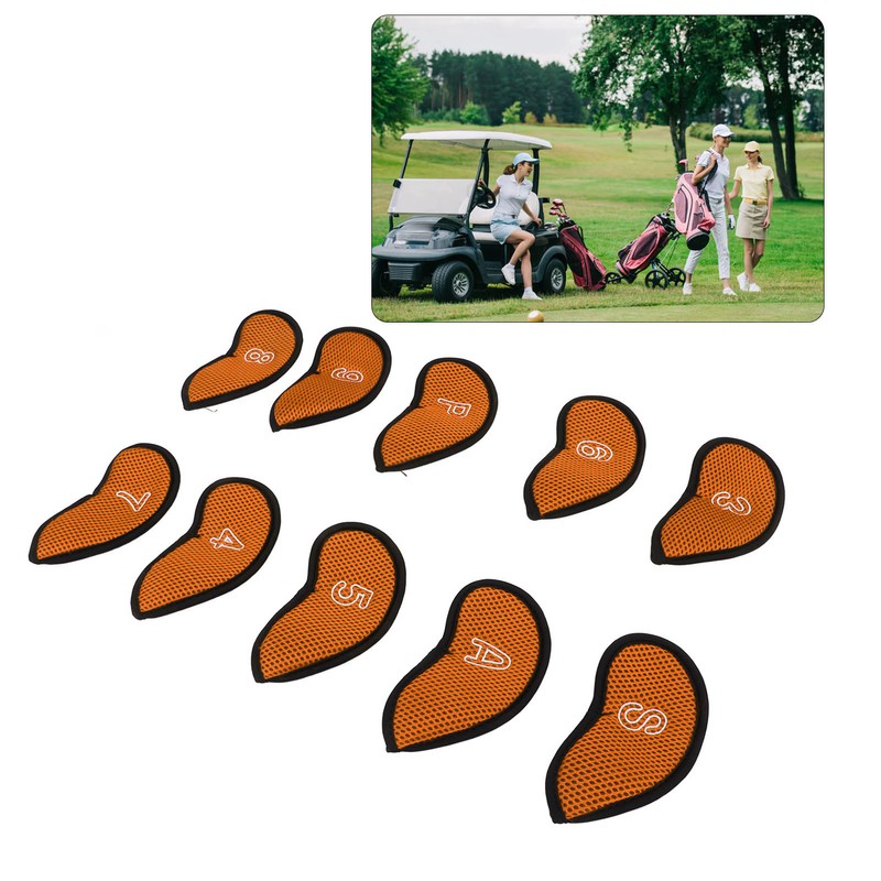 10pcs Golf Iron Covers Set with Numbers Waterproof Golf Head