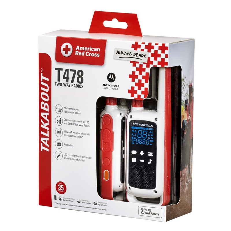 Motorola Solutions Red Cross T478 Talkabout White Rechargeable Emergency preparedness